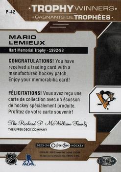 2023-24 O-Pee-Chee - OPC Patches #P-42 Mario Lemieux Back