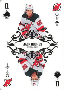 2023-24 O-Pee-Chee - Playing Cards #Q♠ Jack Hughes Front
