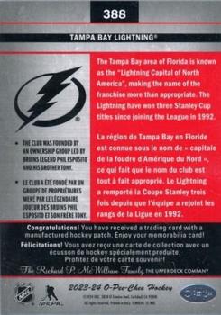 2023-24 O-Pee-Chee - Team Logo Patches #388 Tampa Bay Lightning Back