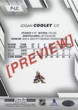 2023-24 O-Pee-Chee - OPC Platinum Previews #P-LC Logan Cooley Back