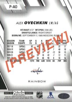 2023-24 O-Pee-Chee - OPC Platinum Previews Rainbow #P-AO Alex Ovechkin Back