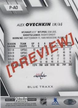 2023-24 O-Pee-Chee - OPC Platinum Previews Blue Traxx #P-AO Alex Ovechkin Back