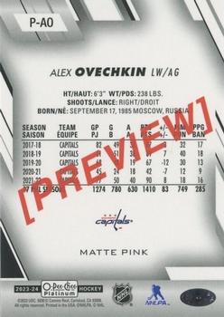 2023-24 O-Pee-Chee - OPC Platinum Previews Matte Pink #P-AO Alex Ovechkin Back