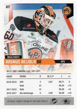 2019-20 Cardset Finland Series 2 #022 Rasmus Reijola Back