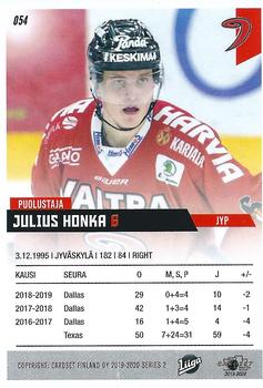 2019-20 Cardset Finland Series 2 #054 Julius Honka Back