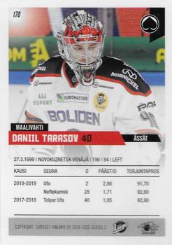 2019-20 Cardset Finland Series 2 #170 Daniil Tarasov Back