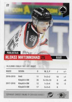 2019-20 Cardset Finland Series 2 #171 Aleksi Matinmikko Back