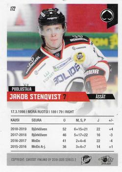 2019-20 Cardset Finland Series 2 #172 Jakob Stenqvist Back