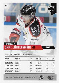 2019-20 Cardset Finland Series 2 #177 Sami Lähteenmäki Back