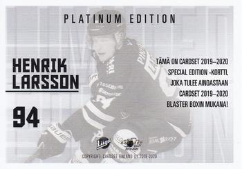 2019-20 Cardset Finland Series 2 - Limited Edition #NNO Henrik Larsson Back