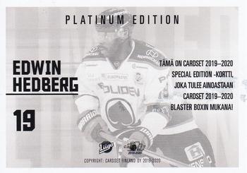 2019-20 Cardset Finland Series 2 - Limited Edition #NNO Edwin Hedberg Back