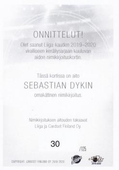 2019-20 Cardset Finland Series 2 - Signature #NNO Sebastian Dyk Back