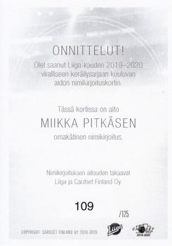 2019-20 Cardset Finland Series 2 - Signature #NNO Miikka Pitkänen Back