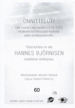 2019-20 Cardset Finland Series 2 - Signature #NNO Hannes Björninen Back