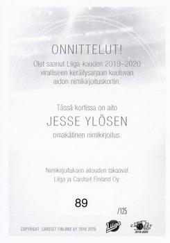 2019-20 Cardset Finland Series 2 - Signature #NNO Jesse Ylönen Back