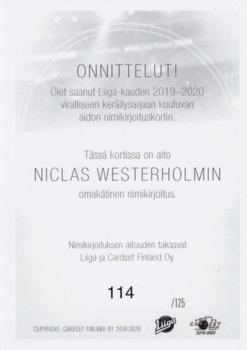 2019-20 Cardset Finland Series 2 - Signature #NNO Niclas Westerholm Back