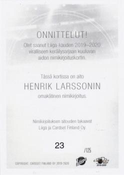 2019-20 Cardset Finland Series 2 - Signature #NNO Henrik Larsson Back