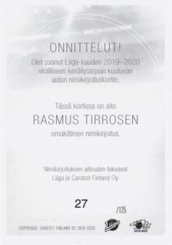 2019-20 Cardset Finland Series 2 - Signature #NNO Rasmus Tirronen Back