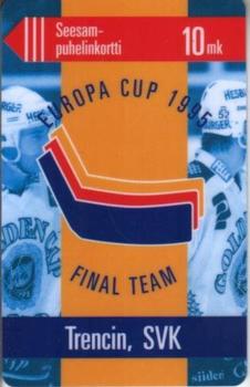 1995 Seesam TuTo Turku Phonecards #D138 Europa cup Final Team Trencin Front