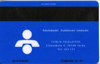 1995 Seesam TuTo Turku Phonecards #D159 Petri Kalteva Back