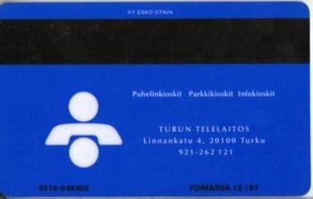 1995 Seesam TuTo Turku Phonecards #D160 Brad Turner Back