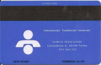 1995 Seesam TuTo Turku Phonecards #D170 Sebastian Sulku Back