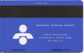 1995 Seesam TuTo Turku Phonecards #D177 Jouni Tuominen Back