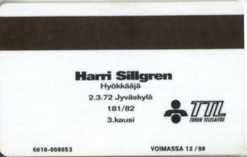 1995 Seesam Turun Palloseura Phonecards #5 Harri Sillgren Back