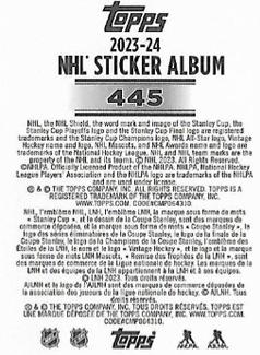 2023-24 Topps NHL Sticker Collection #445 Thunderbug Back