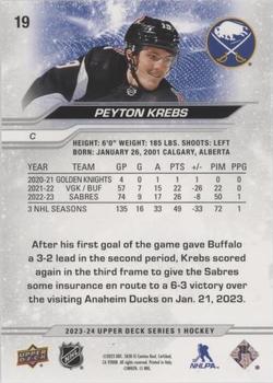 2023-24 Upper Deck - Silver Foil #19 Peyton Krebs Back
