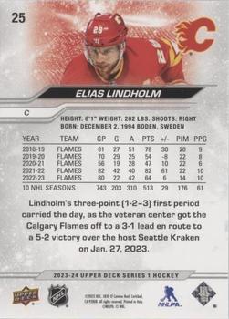2023-24 Upper Deck - Silver Foil #25 Elias Lindholm Back