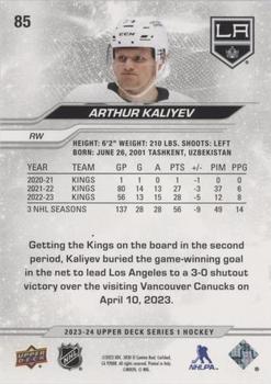 2023-24 Upper Deck - Silver Foil #85 Arthur Kaliyev Back