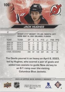 2023-24 Upper Deck - Silver Foil #109 Jack Hughes Back