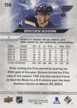 2023-24 Upper Deck - Silver Foil #158 Brayden Schenn Back