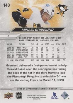 2023-24 Upper Deck - Speckled Rainbow Foil #140 Mikael Granlund Back
