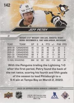 2023-24 Upper Deck - Speckled Rainbow Foil #142 Jeff Petry Back