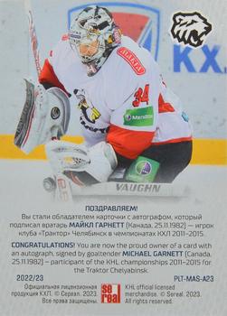 2022-23 Sereal KHL Platinum Collection - Masks Autograph #PLT-MAS-A23 Michael Garnett Back