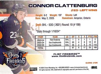2023-24 Choice Flint Firebirds (OHL) #05 Connor Clattenburg Back