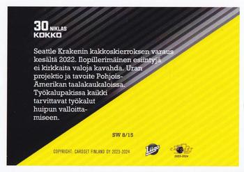2023-24 Cardset Finland - Stone Walls #SW 8 Niklas Kokko Back