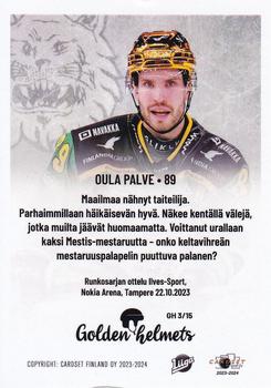 2023-24 Cardset Finland - Golden Helmets #GH 3 Oula Palve Back