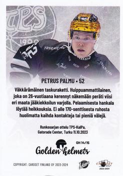 2023-24 Cardset Finland - Golden Helmets #GH 14 Petrus Palmu Back
