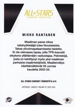 2023-24 Cardset Finland - All Stars Cardset-Tähdistö #6 Mikko Rantanen Back