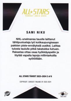 2023-24 Cardset Finland - All Stars Tähdet 2023–2024 #2 Sami Niku Back