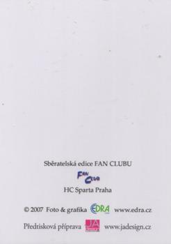 2007-08 HC Sparta Praha #71 Tomas Netik Back