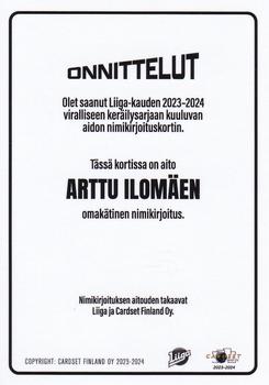 2023-24 Cardset Finland - Signature (Series 2) #NNO Arttu Ilomäki Back