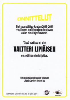 2023-24 Cardset Finland - Signature (Series 2) #NNO Valtteri Lipiäinen Back
