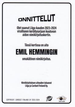 2023-24 Cardset Finland - Signature (Series 2) #NNO Emil Hemming Back