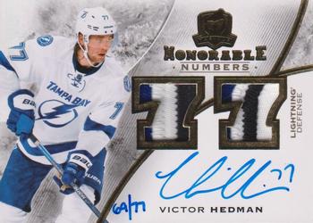 2017-18 Upper Deck The Cup - 2015-16 Upper Deck The Cup Update II: Honorable Numbers Autograph Relics #HN-VH Victor Hedman Front