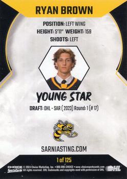 2023-24 Choice Sarnia Sting (OHL) - Rare Specialty Cards #NNO Ryan Brown Back