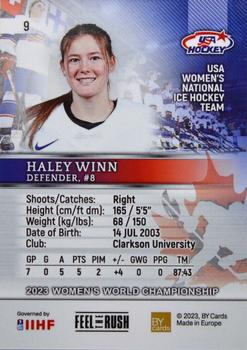 2023 BY Cards IIHF Women's World Championship #9 Haley Winn Back